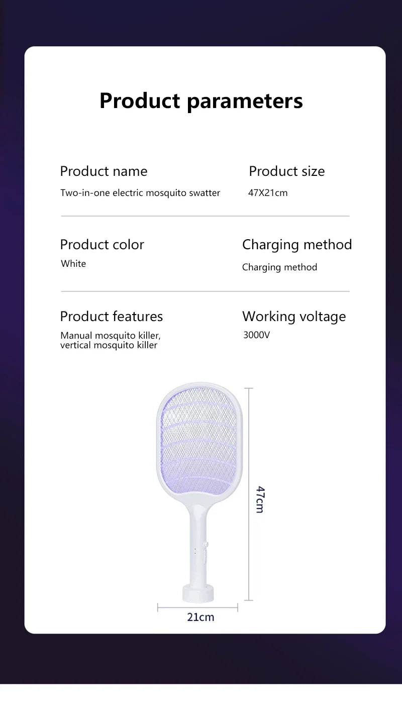 Raquete elétrica com luz LED