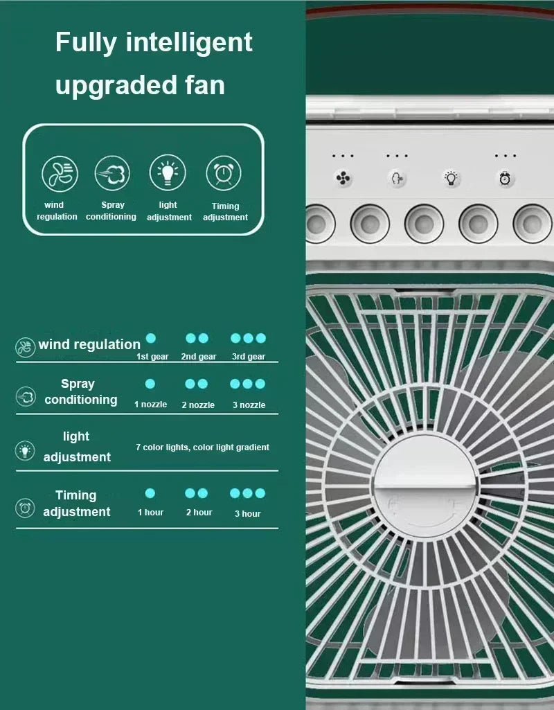 Ventilador Portátil 3 em 1 com LED
