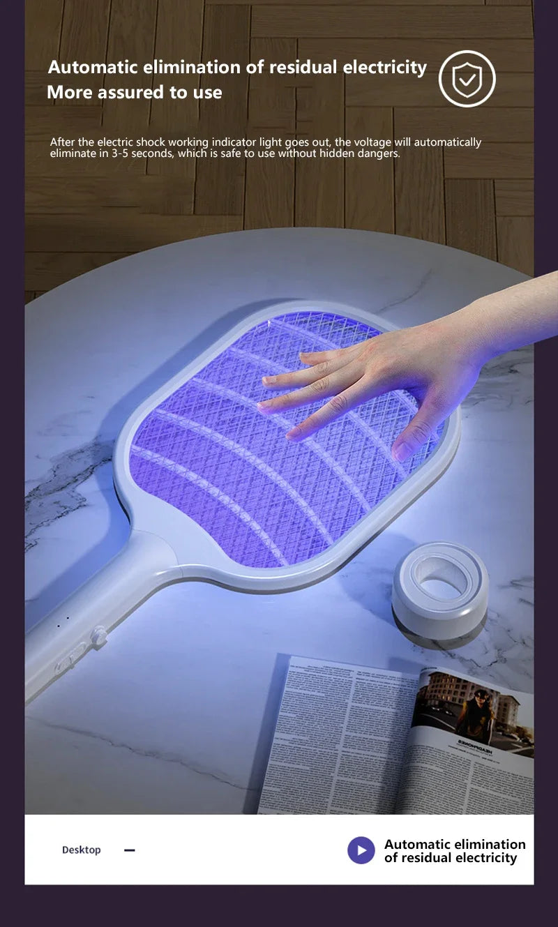 Raquete elétrica com luz LED