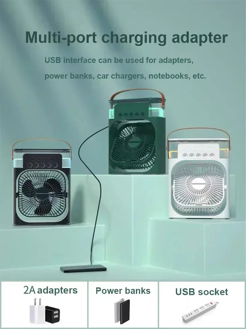 Ventilador Portátil 3 em 1 com LED