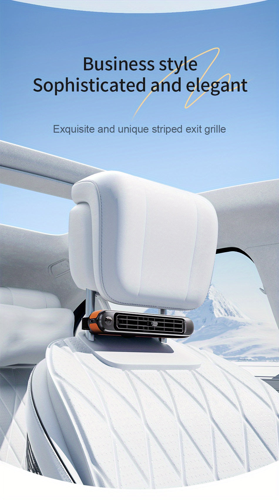 Ventilador de carro USB – Refrigeração Direta para Encosto e Cabeceira