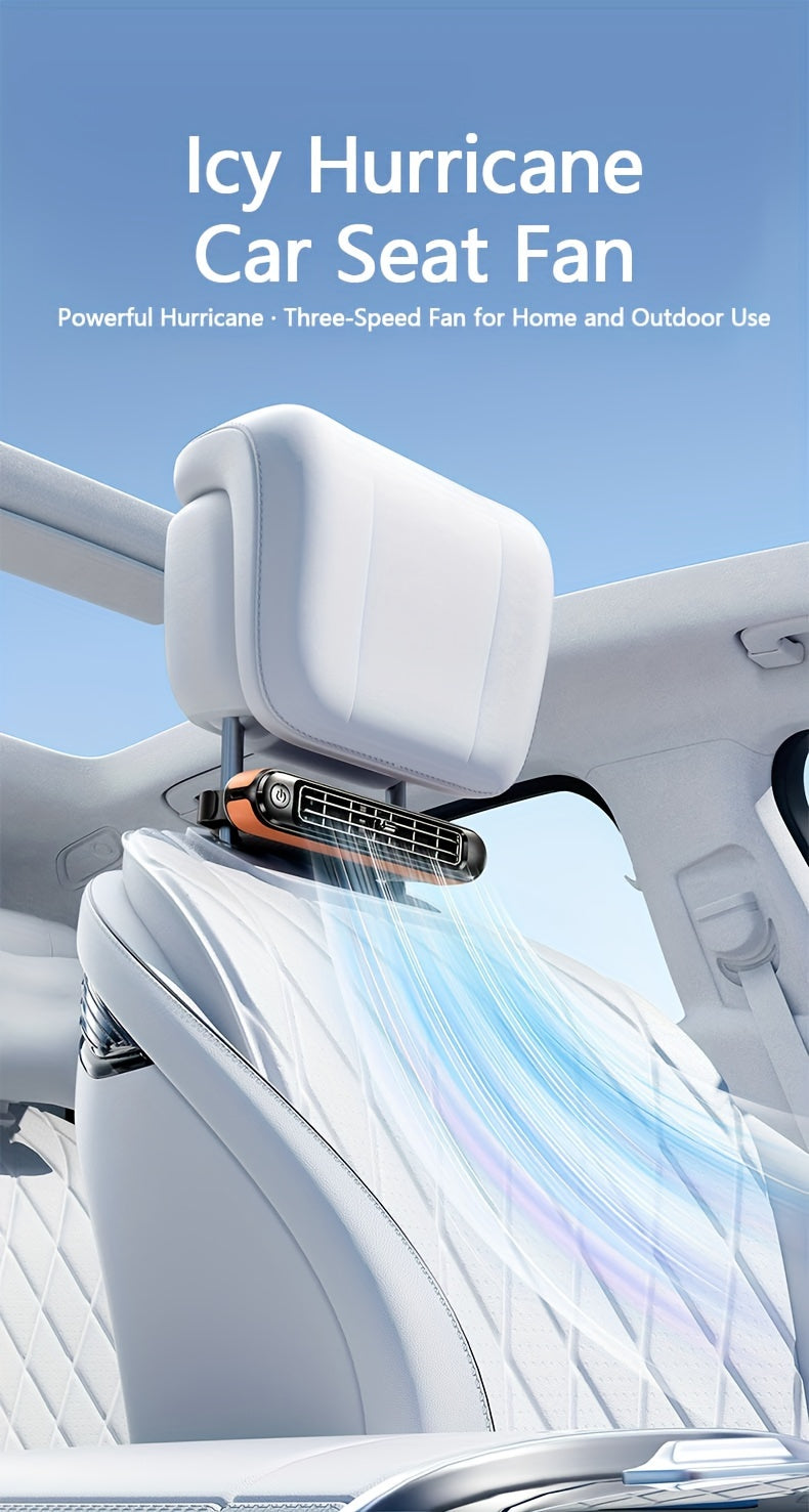 Ventilador de carro USB – Refrigeração Direta para Encosto e Cabeceira