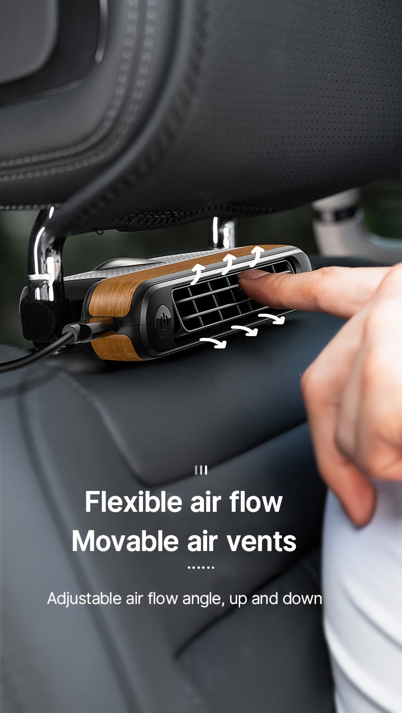 Ventilador de carro USB – Refrigeração Direta para Encosto e Cabeceira